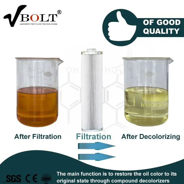 small scale bad quality black diesel oil fuel oil decolorization and bleaching machine