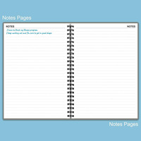Nouvel arrivage A5 Carnet de notes de gym personnalisé planificateur hebdomadaire Journal de fitness en spirale sain couverture en papier PP avec couverture rigide noire