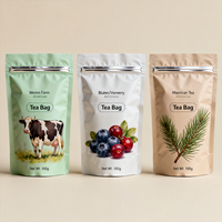 Pochette refermable personnalisable de 250 g, résistante à l'humidité, de qualité alimentaire, pour thé en vrac