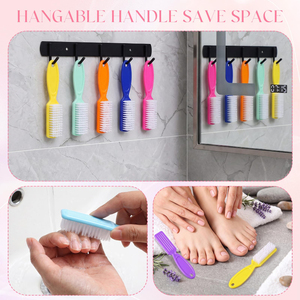 Plastic Nail Cleaning Brush Fiber Wool Dust Removal Brush Non Slip Manicure Pedicure Care Tool - Product Image 3