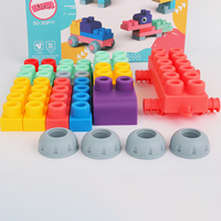 Juego de bloques de construcción de grandes y pequeñas partículas de 20 piezas, modelo de juguete para niños de plástico hirviendo para rango de edad de 5 a 7 años