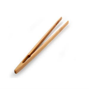 Natural Bamboo Toast <strong>Tongs</strong>, Toast Long <strong>Tongs</strong> With Anti-slip Design BBQ Clip Clamps - Product Image 2