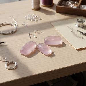 Cuarzo Rosa Premium Natural, Cabujones Lisos y Radiantes de Color Rosa, Piedras Preciosas Sueltas para la Fabricación de Joyas, Colgantes, Pendientes, Tercera Parte - Product Image 3