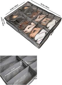 Caja organizadora de zapatos para debajo de la cama, de tela, con tapa de PVC, para guardar zapatillas deportivas, muy vendida. - Product Image 4
