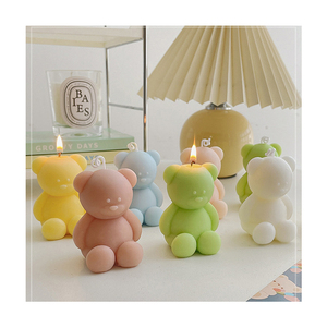 เทียนหอมรูปหมี AIKUN หลากสีสัน น่ารัก ใช้เป็นพร็อพถ่ายรูป ตกแต่งบ้าน ของขวัญสุดสร้างสรรค์ เทียนวันเกิดจากขี้ผึ้งถั่วเหลือง - Product Image 1