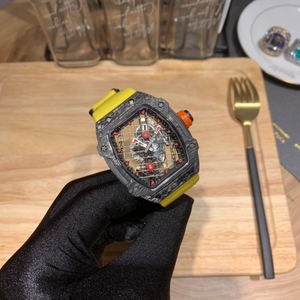 นาฬิกาข้อมือผู้ชาย Luxury Ultralight 27-04 Tonneau Tourbillon ดีไซน์โปร่งแสง พร้อมกลไกแบบตาข่าย - Product Image 4