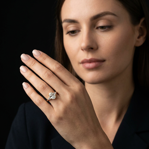 Oval Cut Lab Grown 1 Carat Diamond Engagement <b>Ring</b> in 14k 18k Yellow Gold Handcrafted Bridal Wedding Party Jewelry Women - Product Image 1