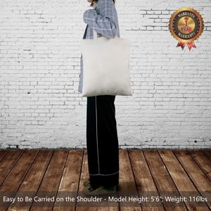 Lot de 1 Sac fourre-tout en coton économique, léger, moyen, réutilisable pour les courses, décontracté, promotionnel, pour la publicité DIY - Product Image 2