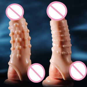Manchon de pénis réutilisable Cock Extender Condom Penis Cuff Épaissi Testicule Ring Male Sex Toys - Product Image 1