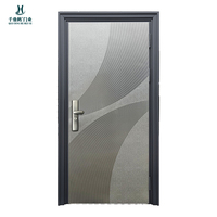 Porte d'entrée/commerciale moderne en aluminium moulé sur mesure, finition peinture, anti-corrosion, pour villa, appartement, immeuble