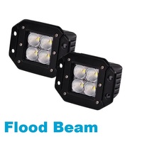 12V encastré 5 pouces carré LED lumière de travail 12W Spot Flood Driving Pods antibrouillard pour 4x4 Offroad ATV pour Jeep tracteur Auto La