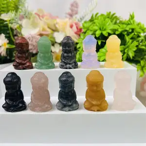 Wholesale Natural Seven Chakra Reiki Engraved Healing Crystal Buddha Statue Carvings For Meditation