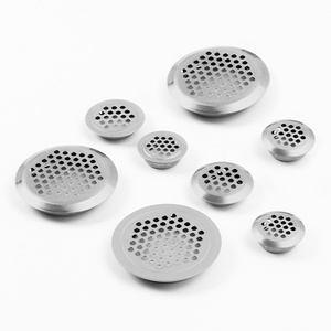 ช่องระบายอากาศตู้สแตนเลสสีเงินจากโรงงานโดยตรง, ฝาครอบช่องระบายอากาศทรงกลมสำหรับตู้เสื้อผ้าตู้รองเท้า - Product Image 1