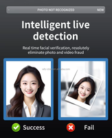 Lector de Control de Acceso y Asistencia con Reconocimiento Facial TCP/IP, Visión Nocturna, Resistente al Agua IP65, de 7 Pulgadas, con Wi-Fi