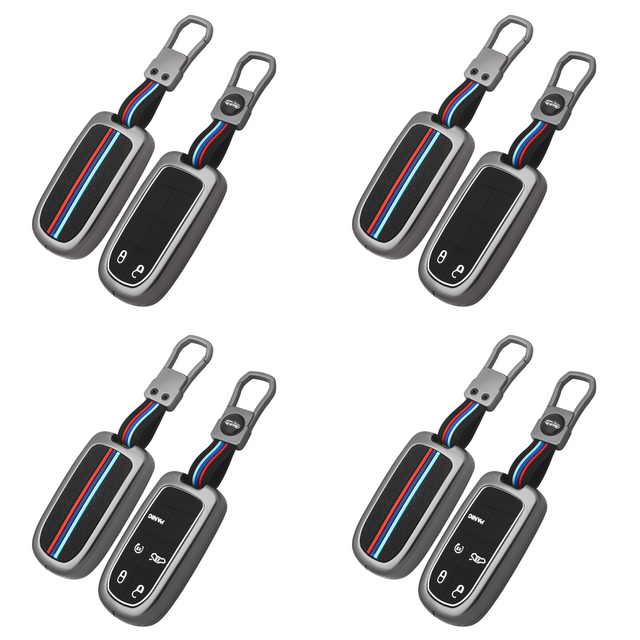 DM Zinc Alloy Car Keychain Holder for Fiat Jeep Renegade Grand Dodge Ram 1500 Journey Charger Dart Challenger Chryslers