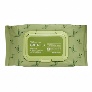 Lingettes nettoyantes sans rinçage parfumées au thé vert Tony Moly Chok Chok, 100 lingettes par paquet - Product Image 1