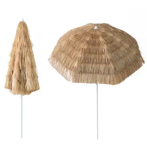 2023 Promotion New Straw Artificial Thatch Roof Hawaii Cheap Beach Umbrella Outdoor Living Camping Bar Umbrella