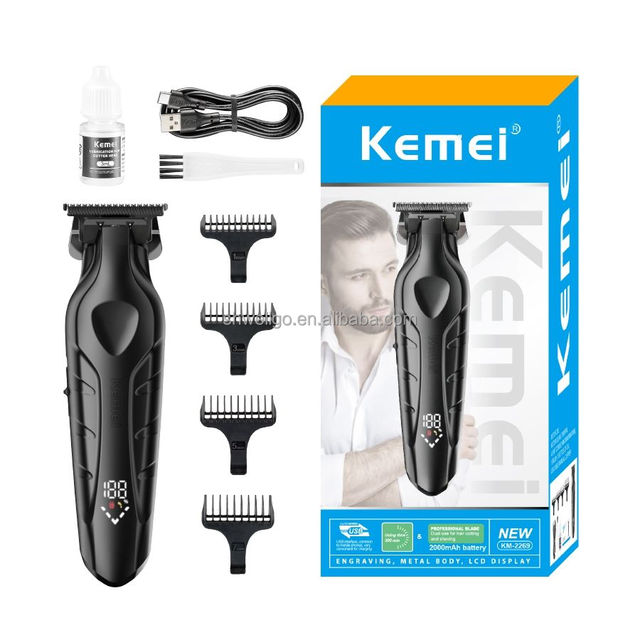 Hot Sale Kemei 2000mAh Rechargeable LCD Display Cordless Hair Trimmers Km 2269 USB Hot Sale Hair Clipper New Hair Cutter Machine