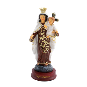 Estatua católica de Nuestra Señora del <span class=keywords><strong>Carmen</strong></span> de 5 pulgadas, escultura de resina decorativa, figura de Nuestra Señora del <span class=keywords><strong>Carmen</strong></span> EN LA Base, regalo religioso - Product Image 1