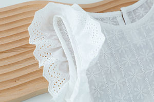 Vêtements pour filles, ensemble décontracté d'été, t-shirt en coton à manches pétales + short, ensemble 2 pièces, vêtements pour enfants, tenue pour enfants - Product Image 4