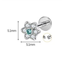 Anneau de nez articulé en titane massif Yazi G23 avec zircon, bijou de piercing pour femme