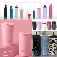 Mug de voyage isotherme chaud/froid 8oz 12oz en acier inoxydable réutilisable avec couvercle pour boissons, gobelet noir