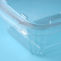 Boîte d'emballage alimentaire écologique en RPET, conteneur jetable transparent en plastique pour pâtes, noix, salades, à emporter, avec système anti-effraction