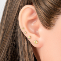Hengsen ASTM F136 Titanium Tragus Earrings Colorful Zircon Labret Internally Threaded Flat Back Stud Earring Piercing Jewellery