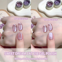 Gel de gelée violet avec logo personnalisé Cat Eye Flash Pigment Gel Polish