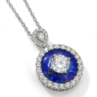 [Salon international de bijoux de Hong Kong] Pendentif statement en argent sterling plaqué or 18 carats avec chaîne à maillons et zircone cubique