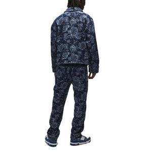 Camicie in Denim Jacquard floreali <span class=keywords><strong>oversize</strong></span> da uomo a manica lunga con <span class=keywords><strong>camicia</strong></span> in Denim <span class=keywords><strong>giacca</strong></span> da uomo - Product Image 3