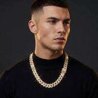 Ensemble collier et bracelet unisexe ChuYao en chaîne cubaine à maillons taillés en diamant, bijoux hip-hop en pierre naturelle, vente en gros