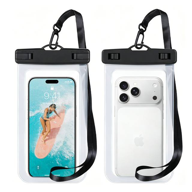Leak-Proof Compression Resistant Waterproof Phone Pouch IPX8 Rated Clear Dry Bag for Beach Water Sports Drifting Rafting
