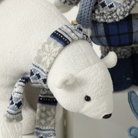 Décorations de Noël, broderie bleue et blanche de style méditerranéen, chapeau de Noël, figurine, ornements, pas d'assemblage, jouet de Noël