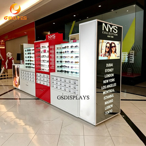 Kiosco de Exhibición de <span class=keywords><strong>Gafas</strong></span> Ópticas y de Sol de Diseño de Lujo en Madera y Vidrio Templado con Iluminación LED - Product Image 6
