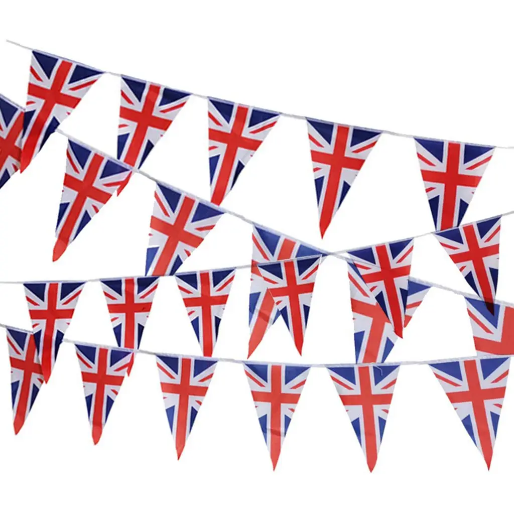 Factory Custom Printed United Kingdom Mini String Flag Banner GB England Outdoor Decoration UK Britain Union Jack Bunting