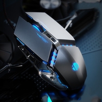 Mouse Gaming Berkabel Inphic PW2 4000DPI 6 Tombol Pemrograman Makro Bercahaya USB Mekanik untuk Rumah Kantor PC