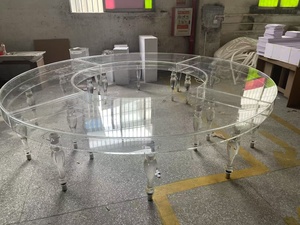 <span class=keywords><strong>Tavolo</strong></span> da Pranzo Rotondo in Acrilico Trasparente, Moderno, Impermeabile e Durevole per 20 Persone, Arredamento per Hotel, Matrimoni e Grandi Raduni - Product Image 3