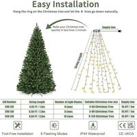 Guirlande lumineuse LED extérieure étanche IP44, lumière d'arbre à cinq branches en forme d'étoile, cascade, lumière suspendue pour arbre de Noël, 3 m