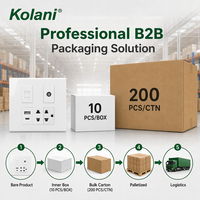 Prise murale modulaire Kolani 120, 5 prises 16A 250V, anti-effraction, RJ45 Cat6, TV, USB A+C, panneau de prises universelles