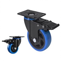 Roulettes perforées bleues de 4 pouces, roues universelles de 5 pouces, poulies pour chariots industriels, rouleaux de 6 pouces – Stock transfrontalier