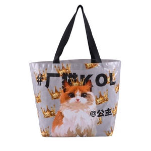 PP dệt Túi tùy chỉnh in ấn dễ thương thiết kế lấy đi Túi tùy biến <span class=keywords><strong>Tote</strong></span> công suất lớn <span class=keywords><strong>Tote</strong></span> Túi bãi biển - Product Image 1