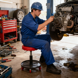 <span class=keywords><strong>Tabouret</strong></span> pivotant en acier à hauteur réglable, confortable pour s'asseoir longtemps - Product Image 2