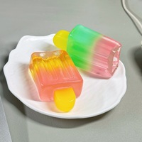 Jouet à presser en forme de crème glacée dégradée translucide réaliste, bâtonnet de glace en cristal, balle anti-stress, jouets sensoriels pour soulager l'anxiété
