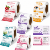 Étiquette autocollante en rouleau pour compléments minéraux ECO, pour l'étiquetage des bouteilles de calcium, de magnésium et de zinc
