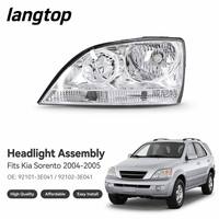Phare avant 12V avec lentille PC transparente de remplacement pour Sorento 2.4L 3.5L 2004-2005, référence OE 92101-3E040 92102-3E040, installation directe Plug & Play