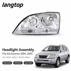 Phare avant 12V avec lentille PC transparente de remplacement pour Sorento 2.4L 3.5L 2004-2005, référence OE 92101-3E040 92102-3E040, installation directe Plug & Play - Product Image 1