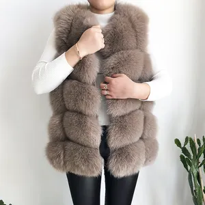 New Fashion Real Fur Coats Women Natural Fur Gilet Autumn Winter Short Style Genuine Fox Fur Vest