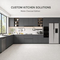 Ensemble de meubles de cuisine modernes haut de gamme en mélamine, sur mesure, en bois de luxe, complet, RTA, intelligent et compact, dernière collection