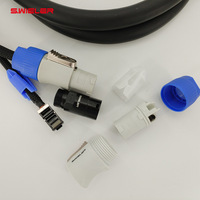 Câble de signal DMX Cat6 13AWG pour éclairage de scène, câble hybride 2-en-1 Powercon Cat6 avec connecteur RJ45 Powercon